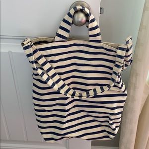 Navy and cream baggu tote